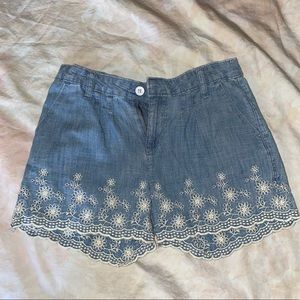 Embellished jean shorts